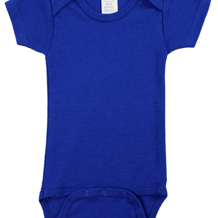 Blue Interlock Short Sleeve Bodysuit Onezie 0010.Blue