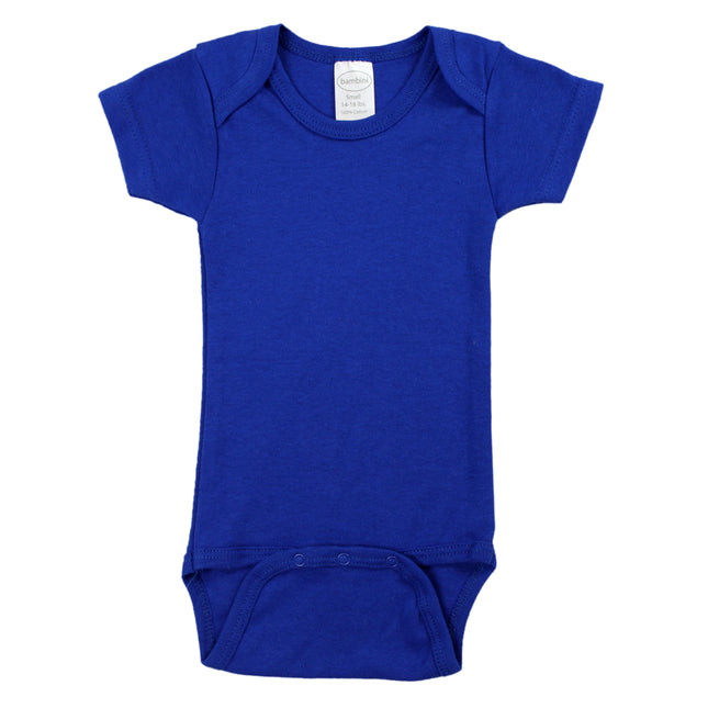 Blue Interlock Short Sleeve Bodysuit Onezie 0010.Blue