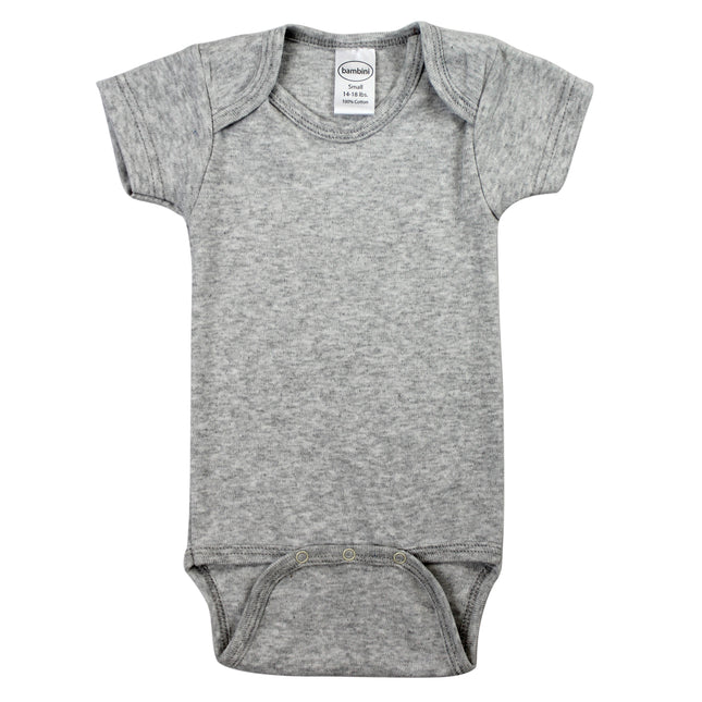 Heather Grey Interlock Short Sleeve Bodysuit Onezies 0010BGrey