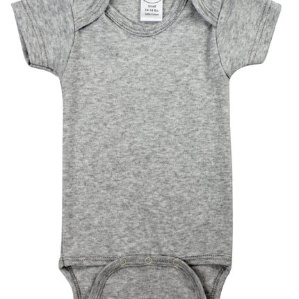 Grey Interlock Short Sleeve Bodysuit Onezie 0010.Grey