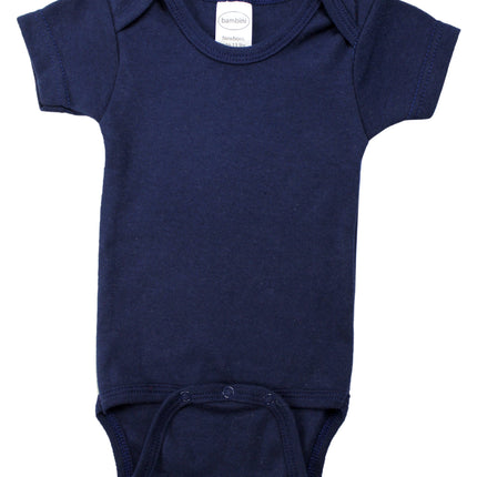 Navy Interlock Short Sleeve Bodysuit Onezies 0010BNavy
