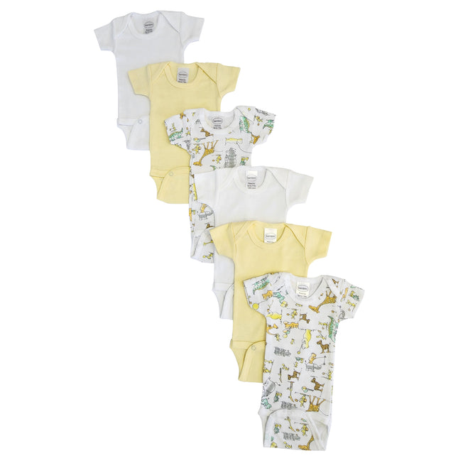 Baby Boy, Baby Girl, Unisex Short Sleeve Onezies Variety (Pack of 6) NC_0228