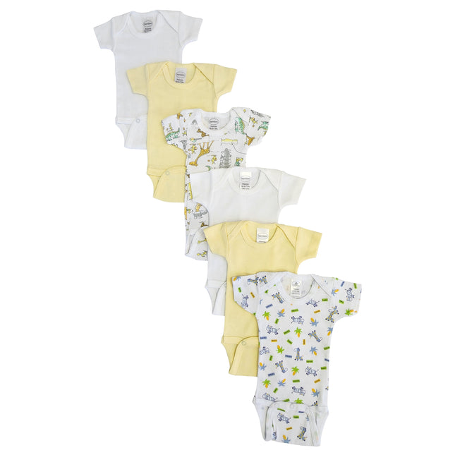 Baby Boy, Baby Girl, Unisex Short Sleeve Onezies Variety (Pack of 6) NC_0229