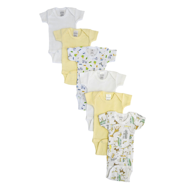 Baby Boy, Baby Girl, Unisex Short Sleeve Onezies Variety (Pack of 6) NC_0231
