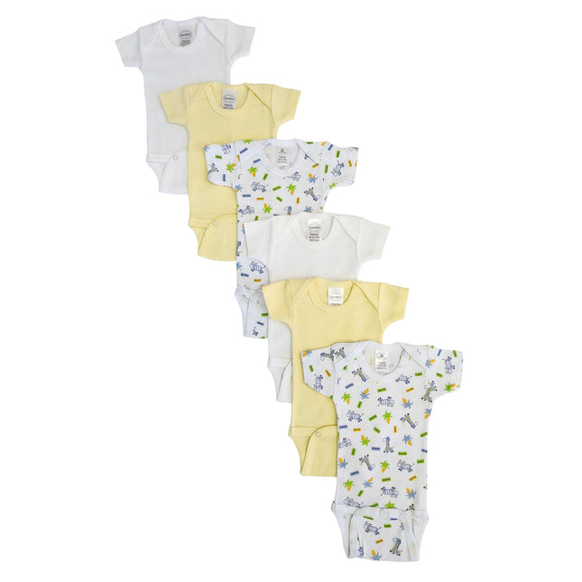 Baby Boy, Baby Girl, Unisex Short Sleeve Onezies Variety (Pack of 6) NC_0232