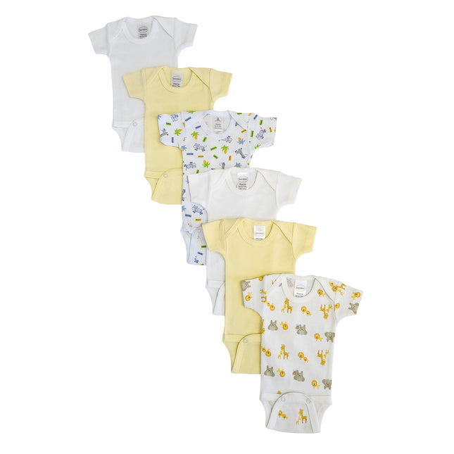 Baby Boy, Baby Girl, Unisex Short Sleeve Onezies Variety (Pack of 6) NC_0233