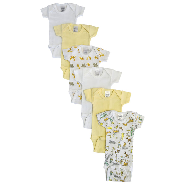 Baby Boy, Baby Girl, Unisex Short Sleeve Onezies Variety (Pack of 6) NC_0236