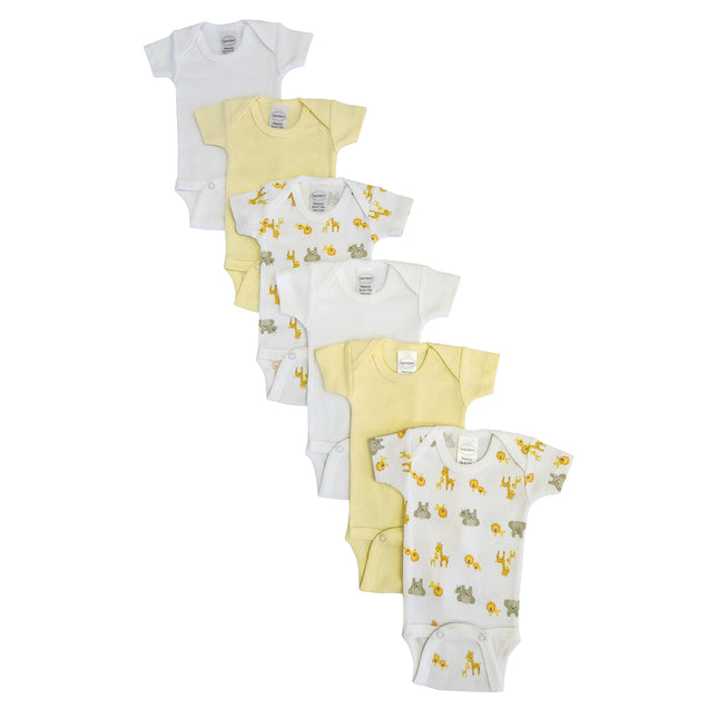 Baby Boy, Baby Girl, Unisex Short Sleeve Onezies Variety (Pack of 6) NC_0237