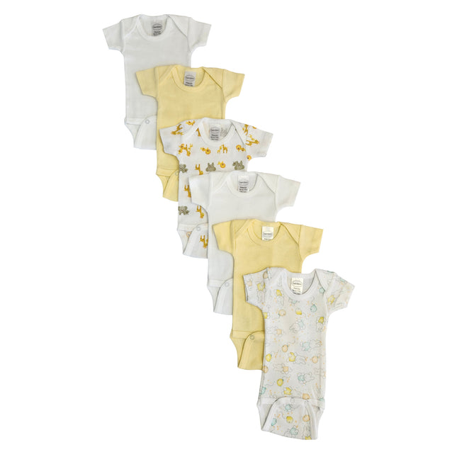 Baby Boy, Baby Girl, Unisex Short Sleeve Onezies Variety (Pack of 6) NC_0238