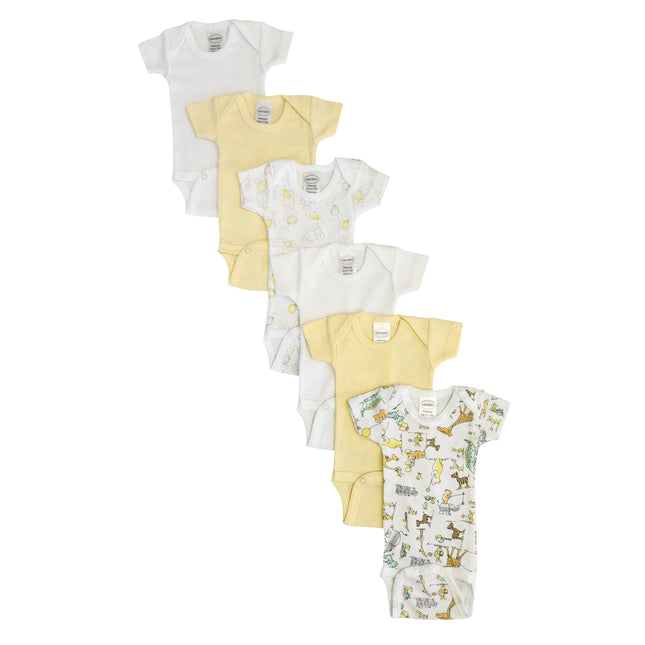 Baby Boy, Baby Girl, Unisex Short Sleeve Onezies Variety (Pack of 6) NC_0240