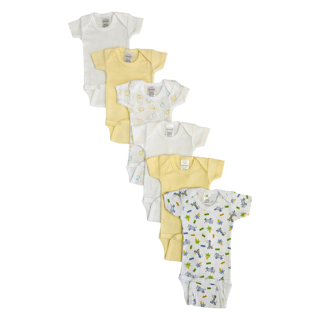 Baby Boy, Baby Girl, Unisex Short Sleeve Onezies Variety (Pack of 6) NC_0241