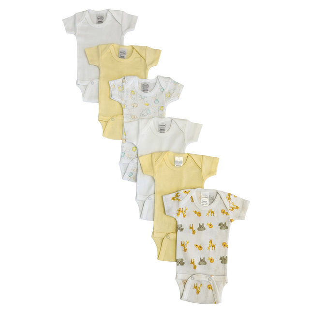 Baby Boy, Baby Girl, Unisex Short Sleeve Onezies Variety (Pack of 6) NC_0242