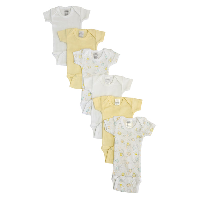 Baby Boy, Baby Girl, Unisex Short Sleeve Onezies Variety (Pack of 6) NC_0243