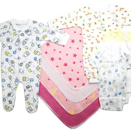 Newborn Baby Girls 9 Pc Layette Baby Shower Gift Set LS_0035