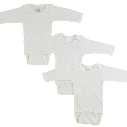 Long Sleeve White Onezie 3 Pack 009Pack