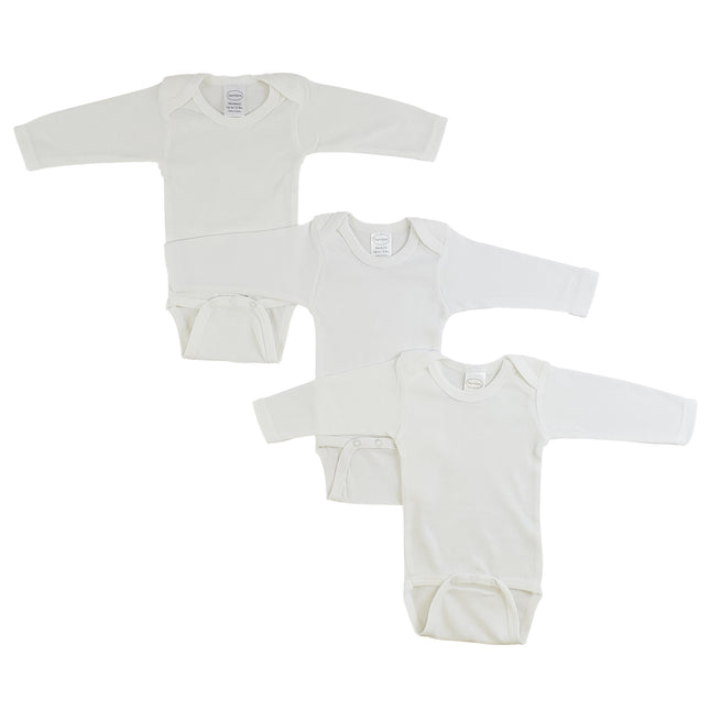 Long Sleeve White Onezie 3 Pack 009Pack