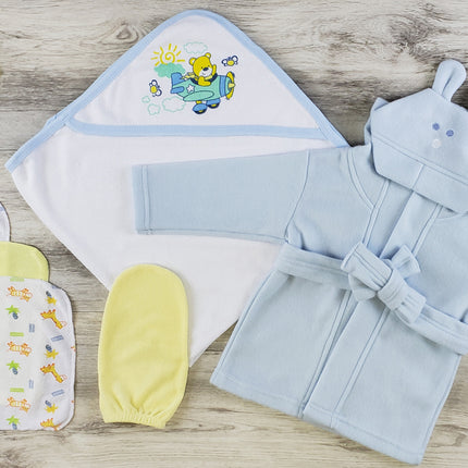 Hooded Towel, Wash Cloth, Mitten and Robe LS_0617