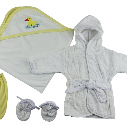 Infant Robe, Hooded Towel and Washcloth Mitt - 3 pc Set  CS_0003