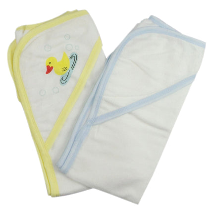 Infant Hooded Bath Towel (Pack of 2) 021-Blue-021B-Yellow