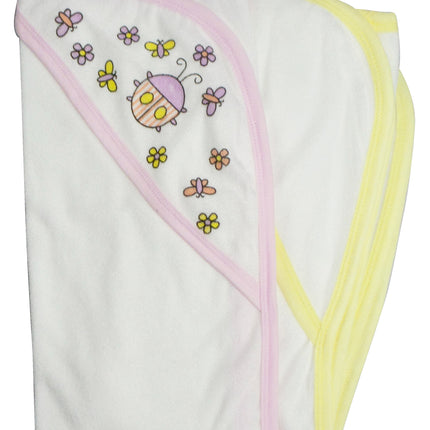 Infant Hooded Bath Towel (Pack of 2) 021-Pink-021B-Yellow