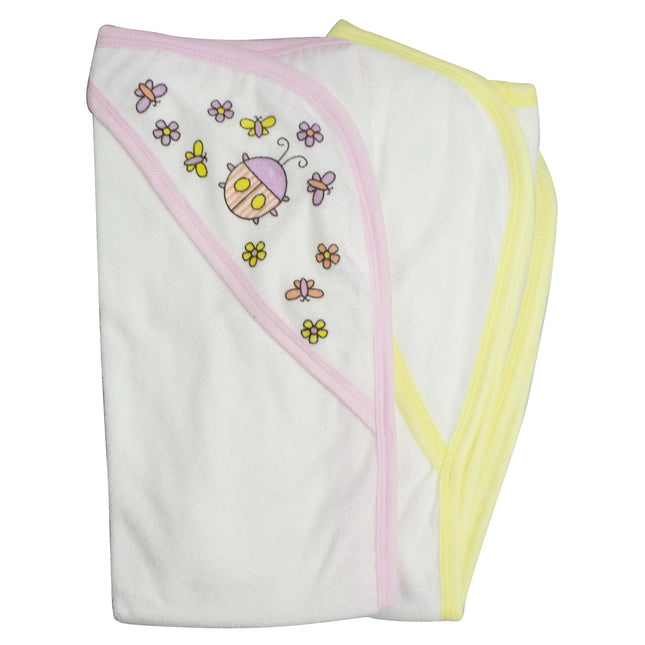 Infant Hooded Bath Towel (Pack of 2) 021-Pink-021B-Yellow