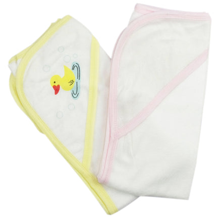 Infant Hooded Bath Towel (Pack of 2) 021-Yellow-021B-Pink