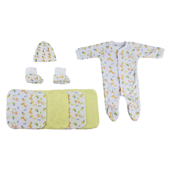 Caps, Booties and Washcloths - 9 pc Set  CS_0017