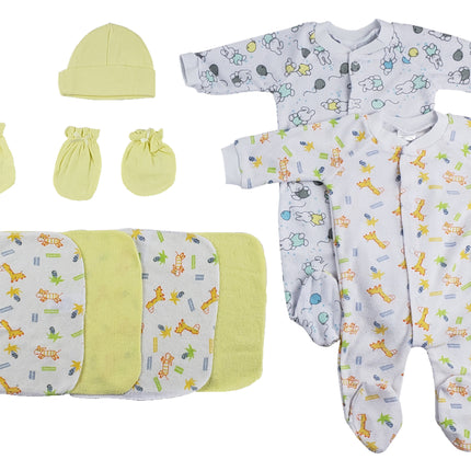 Sleep-n-Plays, Caps, Mittens and Washcloths - 9 pc Set CS_0021