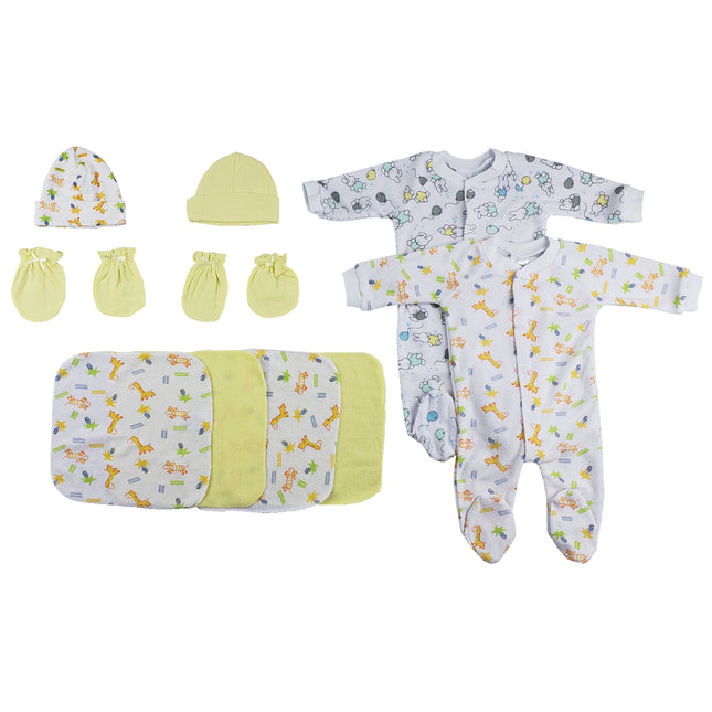 Sleep-n-Plays, Caps, Mittens and Washcloths - 9 pc Set CS_0021