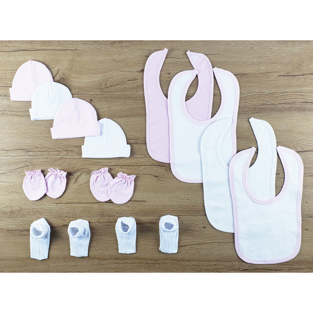 12 pc Set of Bibs, Caps, Booties LS_0638