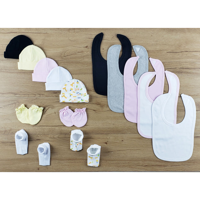 14 pc Set of Bibs, Caps, Booties LS_0639