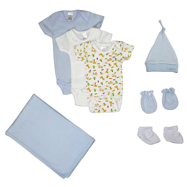 Newborn Baby Boys 7 Pc Layette Baby Shower Gift Set LS_0041