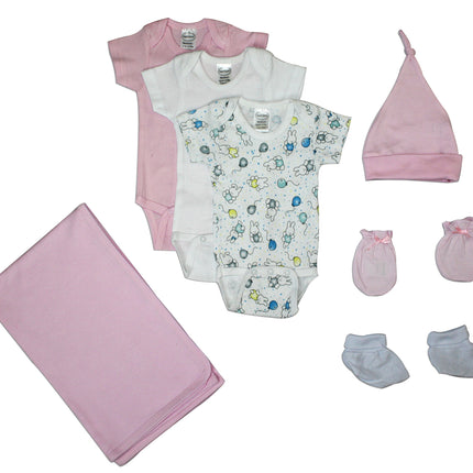 Newborn Baby Girls 7 Pc Layette Baby Shower Gift Set LS_0042