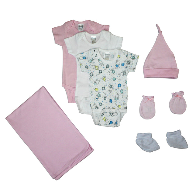 Newborn Baby Girls 7 Pc Layette Baby Shower Gift Set LS_0042