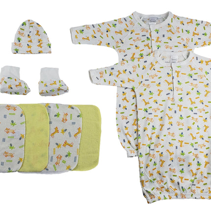 Gowns, Cap Booties and Washcloths - 8 pc Set CS_0023