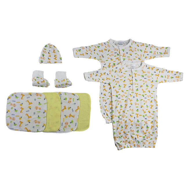 Gowns, Cap Booties and Washcloths - 8 pc Set CS_0023