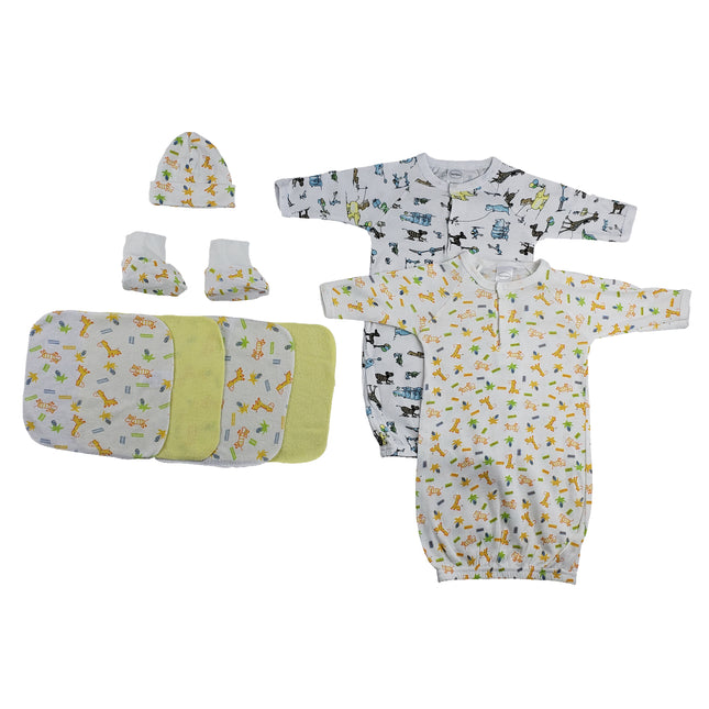 Gowns, Cap Booties and Washcloths - 8 pc Set CS_0024