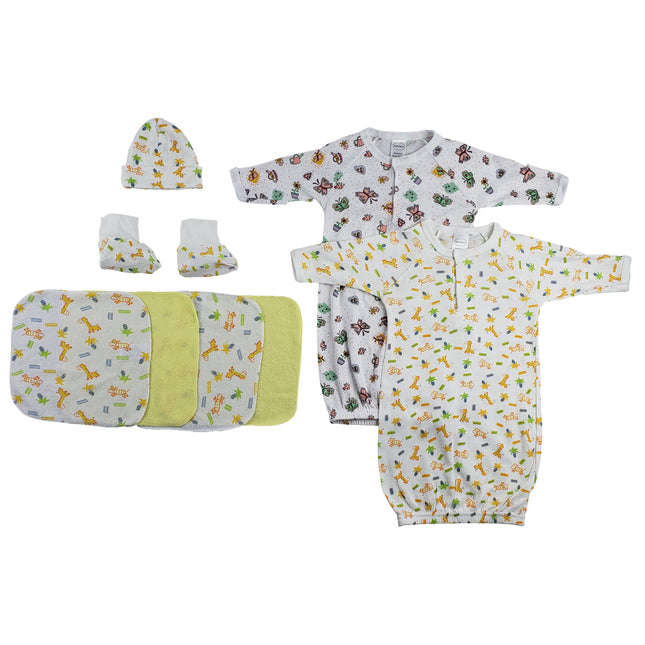 Gowns, Cap Booties and Washcloths - 8 pc Set CS_0025