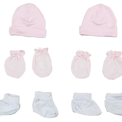 Girls Cap, Booties and Mittens 6 Piece Layette Set LS_0052