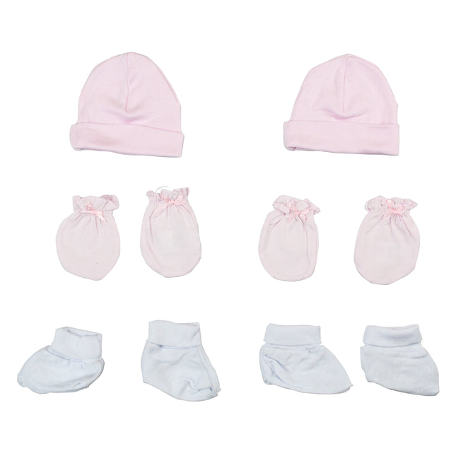 Girls Cap, Booties and Mittens 6 Piece Layette Set LS_0052