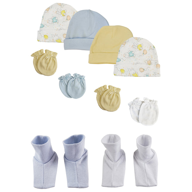 Boys Baby Caps, Booties and Mittens (Pack of 10) NC_0262