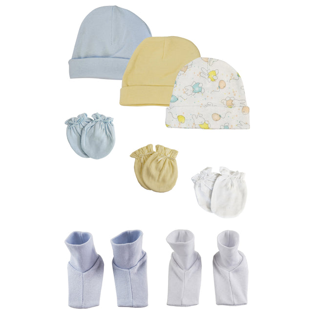 Boys Baby Caps, Booties and Mittens (Pack of 8) NC_0265