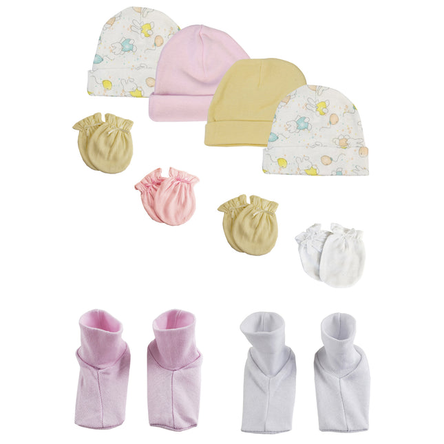 Girls Baby Caps, Booties and Mittens (Pack of 10) NC_0271