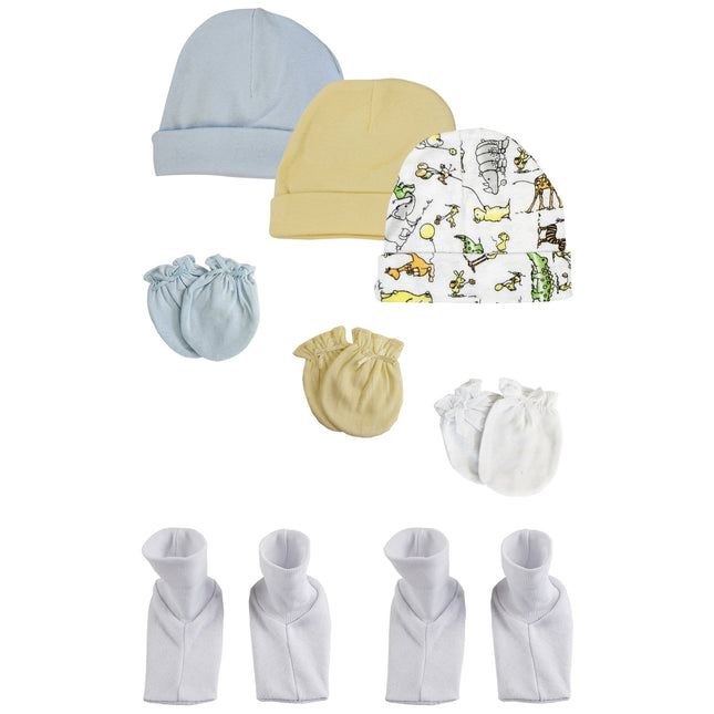 Boys Baby Caps, Booties and Mittens (Pack of 8) NC_0292