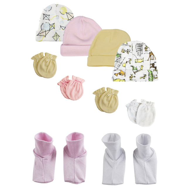 Boys Girls Caps, Booties and Mittens (Pack of 10) NC_0297
