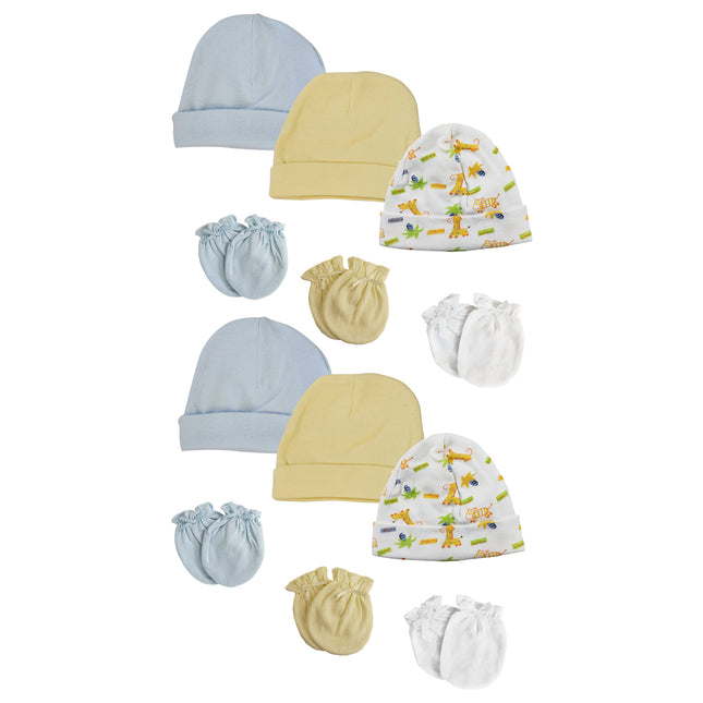 Baby Boy Infant Caps and Mittens (Pack of 12) NC_0317