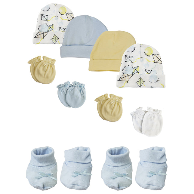 Preemie Baby Boy Caps with Infant Mittens and Booties - 10 Pack NC_0218