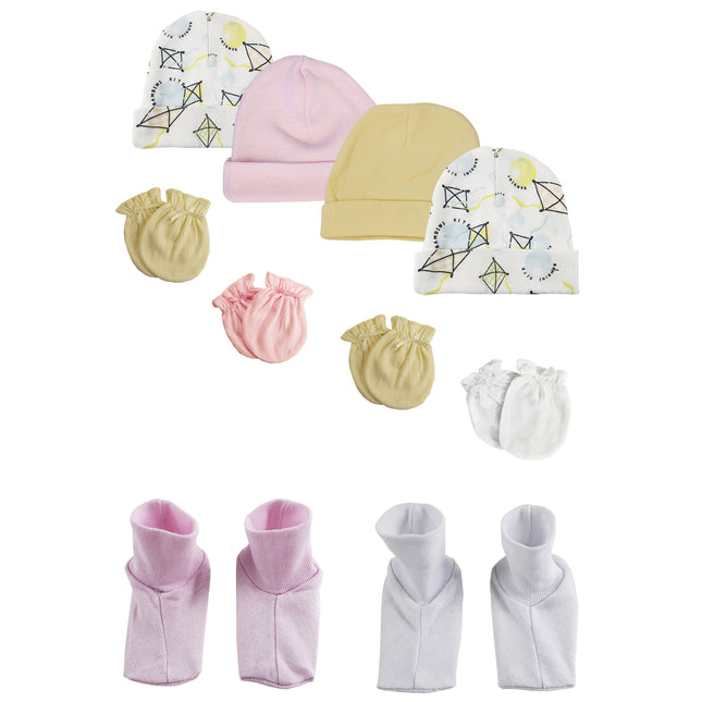 Baby Girls Caps, Booties and Mittens (Pack of 10) NC_0354