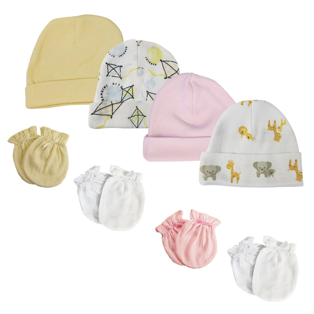 Baby Girls Caps and Mittens (Pack of 8) NC_0355