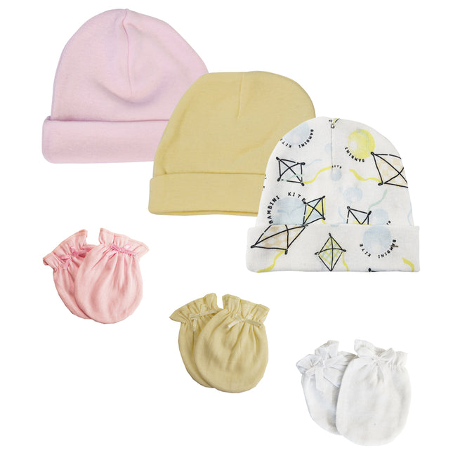 Baby Girls Caps and Mittens (Pack of 6) NC_0357